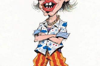 make a custom hobby caricature with a hand drawn portrait