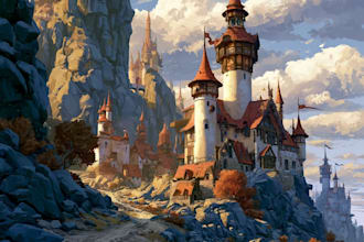 create stunning fantasy background and scenery illustration