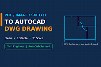 convert PDF image or sketch to autocad dwg drawing