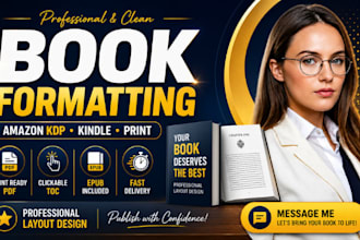 do book formatting and layout design for amazon KDP