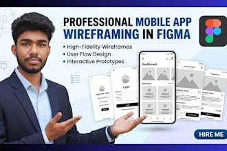 do mobile app wireframing and UX UI design in figma