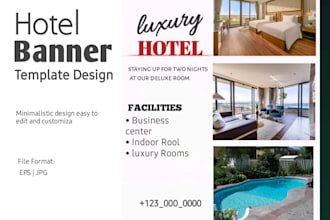 design a professional and modern hotel banner