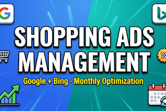manage your google and bing shopping ads campaigns monthly