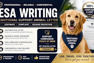 provide esa letters birp notes emotional support mental health progress note