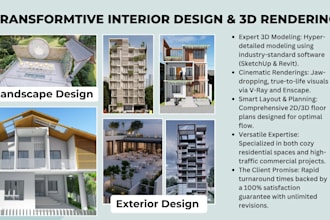 architectural planning, 3d modeling, and interior design
