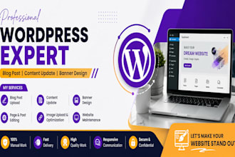 manage your wordpress website with blog posts and content updates