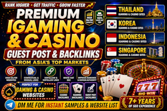 provide igaming seo backlinks from thailand korea indonesia and singapore
