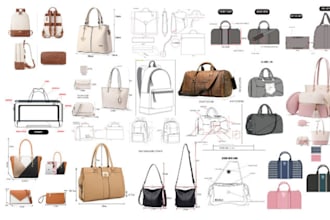 create custom bag tech packs, backpack, luggage, duffle bag technical drawings