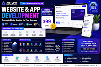 build a modern website, web app, mobile app and setup hosting