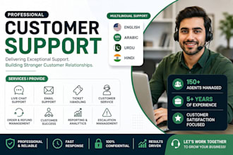 provide trilingual arabic, english, urdu, hindi customer service and reporting