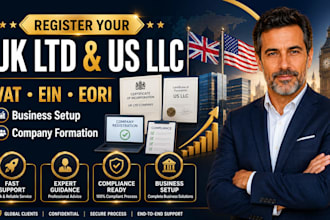 register UK ltd US llc company vat ein eori and business setup