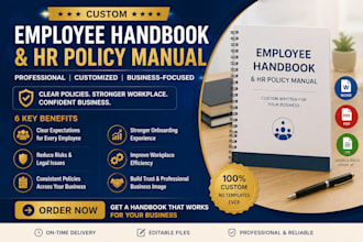 write a custom employee handbook and HR policy manual