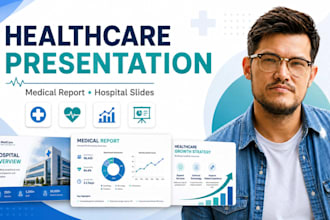 design healthcare presentation, medical report and hospital powerpoint slides
