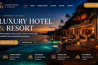 design a luxury hotel website and resort with booking system