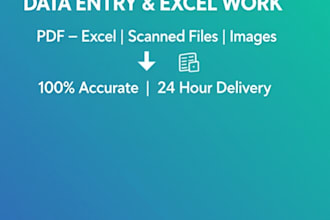 do pdf to excel, word to excel and data entry in 24 hours