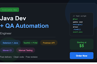 write selenium java automation test scripts and fix java bugs