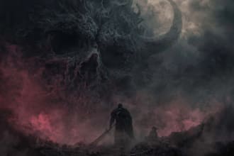 draw dark art illustration with engraving style