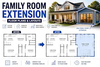 draft family room home extension 2d floor plans, layouts, home expansion