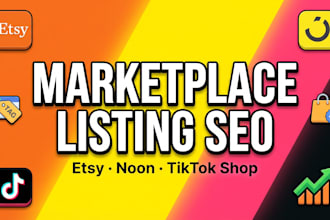 optimize product listings SEO for etsy, noon and tiktok shop