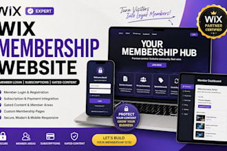 build wix membership website with member login, subscriptions, and gated content