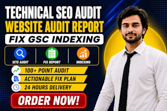 do a technical SEO audit, website audit report and fix gsc indexing