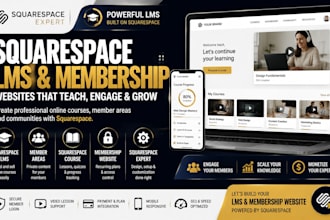 squarespace member areas website setup courses lms membership integration
