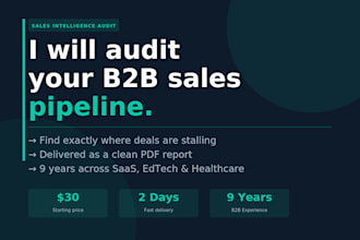 audit your b2b or b2c sales pipeline and find where deals are stalling