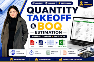prepare accurate quantity takeoff, material takeoff and boq