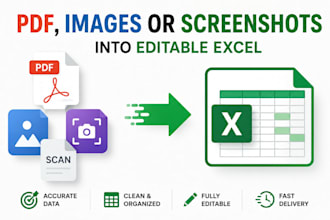 convert PDF, images or screenshots into editable excel