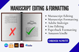 manuscript formatting, adobe indesign book formatting paperback formatting kd