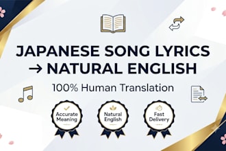 translate japanese song lyrics into natural english manually