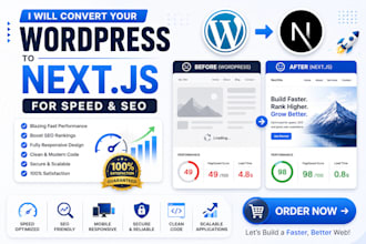 convert your wordpress website to nextjs for speed and SEO