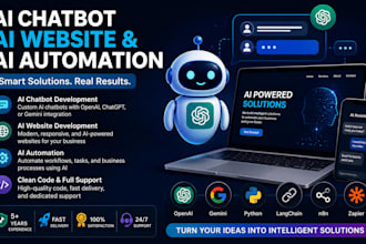 develop ai chatbot, ai website, and ai automation solutions