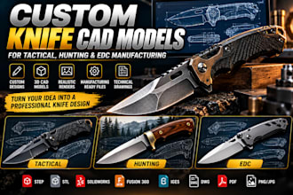 create custom knife cad models and 3d designs