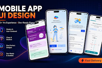 design a modern mobile app UI in figma, ready for development