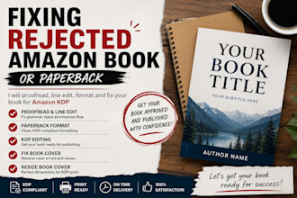 copy line edit, proof read amazon KDP book editing fix paperback format
