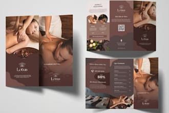 design promotional trifold brochure booklet for skincare med spa beauty brands