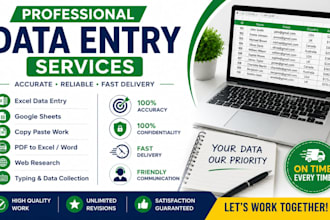 accurate data entry, excel, word and PDF to word conversion