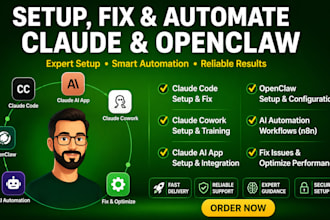 set up claude code, claude cowork, claude ai app openclaw and fix ai automation
