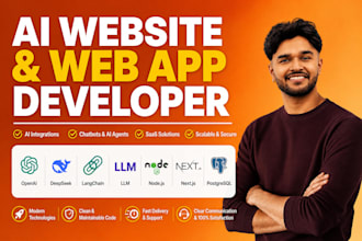 develop ai website, ai app, ai saas and custom full stack solutions