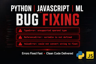 fix your python javascript and machine learning code