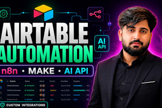 be your airtable automation expert with n8n, make and custom ai API integration
