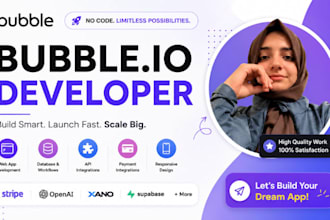 build bubble io saas mvp web app, marketplace, CRM, API integration