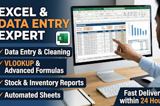 do advanced excel data entry vlookup xlookup hlookup and erp reports