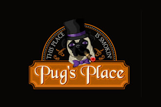 design cigar whiskey and poker bar beer logo