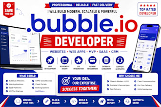 bubble io website or crm with bubble saas bubble app bubble mvp bubble developer