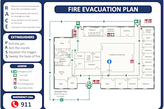 design a professional evacuation plan fire safety and emergency exit