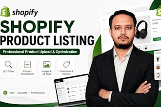 upload shopify products with SEO titles, descriptions, and images