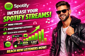 increase your spotify streams and reach new listeners, monthly listeners