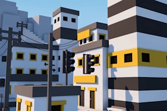 design custom roblox game map environment city low poly